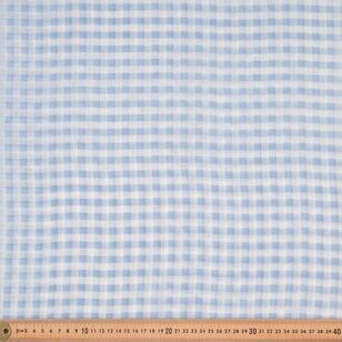 Gingham 145 cm Printed Crinkle Chiffon Fabric Blue 145 cm