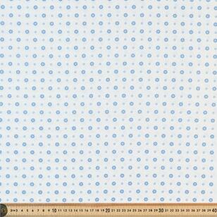 Low Volume Daisy Dots 112 cm Cotton Fabric Blue 112 cm