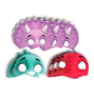 Amscan Dino Ranch Paper Masks Multicoloured