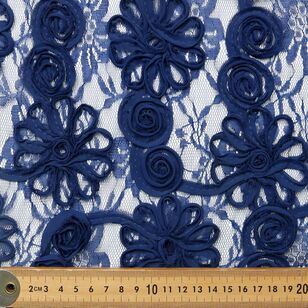 Rose and Daisy 130 cm Mesh Fabric Blue 130 cm