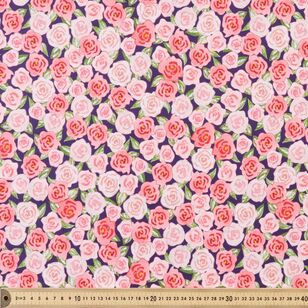 Rose Buds 112 cm Cotton Fabric Pink 112 cm