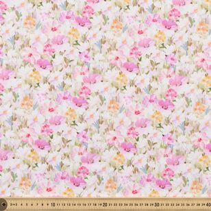 Watercolour Garden 112 cm Cotton Fabric Pink 112 cm