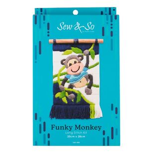 Sew & So Funky Monkey Long Stitch Kit  Multicoloured