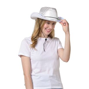 Spartys Light Up Cowboy Hat White