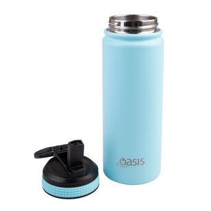 Oasis 550 ml Stainless Steel Challenger Straw Bottle Island Blue 550 mL