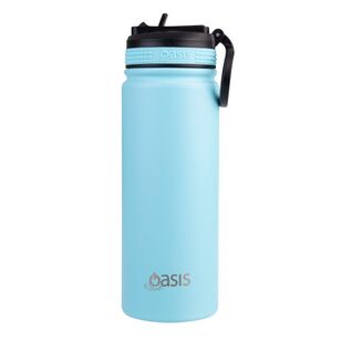 Oasis 550 ml Stainless Steel Challenger Straw Bottle Island Blue 550 mL