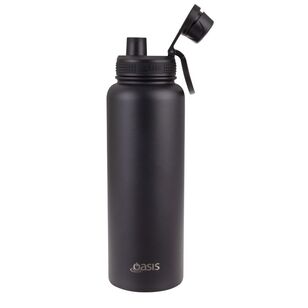 Oasis 1.1 L Stainless Steel Challenger Cap Bottle Black 1.1 L