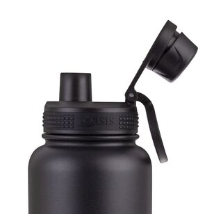 Oasis 1.1 L Stainless Steel Challenger Cap Bottle Black 1.1 L