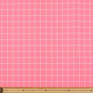 Wide Square Check 112 cm Cotton Fabric Pink 112 cm