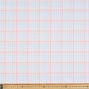 Rainbow Grid Check 112 cm Cotton Fabric White 112 cm