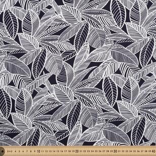 Leaves 140 cm Combed Cotton Fabric Black & White 140 cm