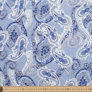 Paisley 140 cm Combed Cotton Fabric Blue Paisley 140 cm