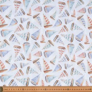 Blank Quilting Co Ocean Oasis Sailboats 112 cm Cotton Fabric White 112 cm