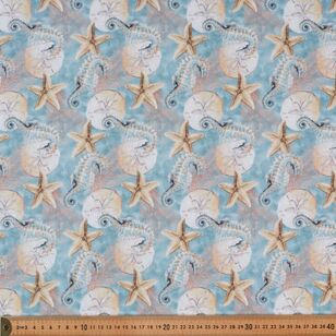 Blank Quilting Co Ocean Oasis Sand Dollars 112 cm Cotton Fabric Blue 112 cm