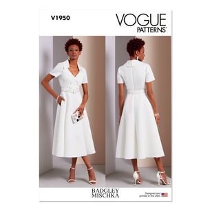 Vogue V1950 Misses' Dress by Badgley Mischka Pattern White
