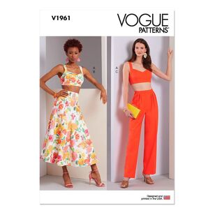 Vogue V1961 Misses' Top, Skirt and Pants Pattern White