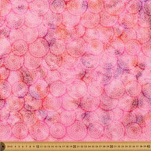 Dot Circles 112 cm Indian Batik Fabric Pink 112 cm