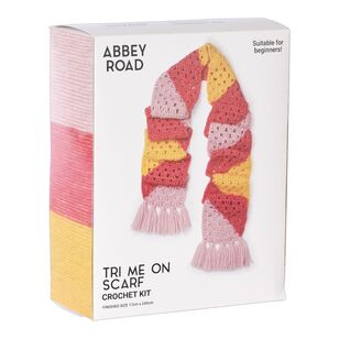 Abbey Road Scarf Crochet Kit Coral, Pink & Yellow