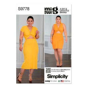Simplicity S9778 Misses' Knit Dress in Two Lengths by Mimi G Style Pattern White