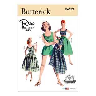 Butterick B6939 Misses' Playsuit, Midriff Blouse, Shorts and Skirt Pattern White