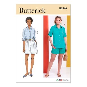 Butterick B6946 Misses' Shirts and Shorts Pattern White