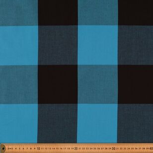 4 inch Mega Gingham 145 cm Cotton Fabric Bluejay & Black 145 cm