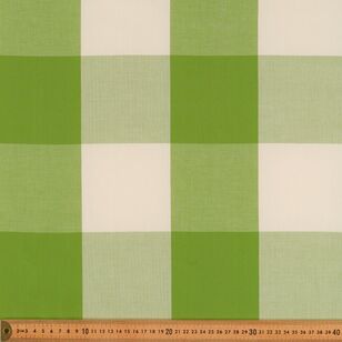4 inch Mega Gingham 145 cm Cotton Fabric Piquant Green & White 145 cm