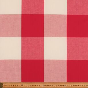 4 inch Mega Gingham 145 cm Cotton Fabric Red & White 145 cm