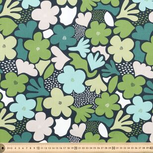 Jocelyn Proust Daisy 150 cm Multipurpose Cotton Fabric Navy & Green 150 cm