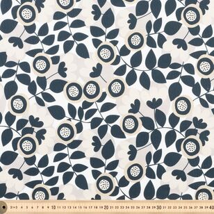 Jocelyn Proust Floral Lea 150 cm Multipurpose Cotton Fabric Beige & Black 150 cm