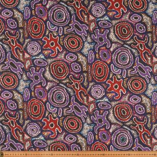 Warlukurlangu Tingari Cycle 150 cm Cotton Fabric Purple 150 cm