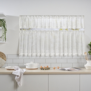 Brampton House Mila Sheer Rod Pocket Curtains White 270 x 25 / 45 cm