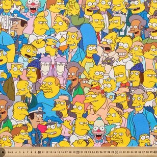 Simpsons Cast Print 150 cm Multipurpose Cotton Fabric Multicoloured 150 cm