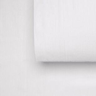 Brampton House Flannelette Sheet Set White
