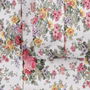 Gainsborough Flannelette Rosewood Sheet Set Floral