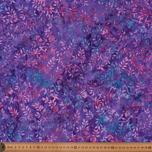 Indian Batik Abstract Floral 112 cm Cotton Fabric Purple 112 cm