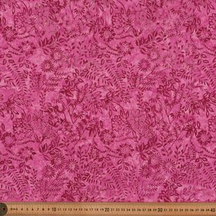 Indian Batik Fernery 112 cm Cotton Fabric Pink 112 cm