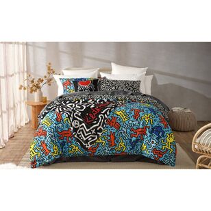 KOO Keith Haring Quilt Cover Set Black