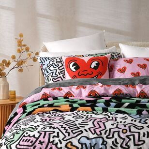 KOO Keith Haring Quilt Cover Set Pink