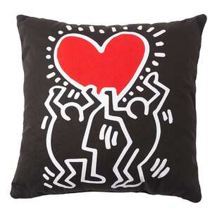 KOO Keith Haring Square Cushion Black 40 x 40 cm