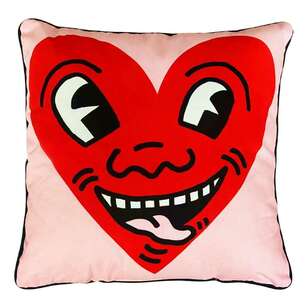 KOO Keith Haring Heart Cushion Red 40 x 40 cm