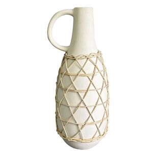 Ombre Home Imogen Ceramic Rattan Vase I Natural 14 x 12.3 x 31 cm