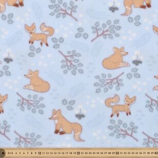 Fox 148 cm Micro Nursery Fleece Fabric Blue 148 cm