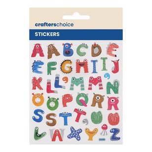 Crafters Choice Silver Monster Letters Stickers Pvc Silver Monster Letters