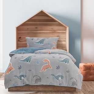 Kids House Teddy Glow Quilt Cover Set Grey