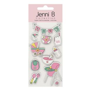 Jenni B Baby Food Time Pink Stickers Pink Baby Food Time