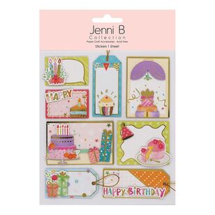 Jenni B Birthday Tag Stickers Handmade Bday Tag