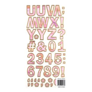 Ribtex Dimensions Golden Foil Pink Alphabet Stickers Pink Stone Alphabet 6 X 12 in