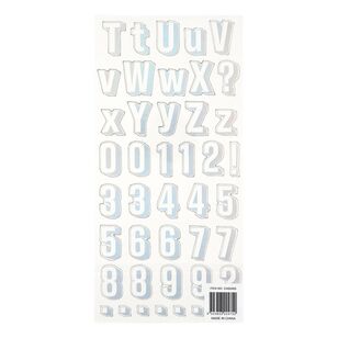 Ribtex Dimensions White Holographic Alphabet Stickers White Holo Alphabet 6 X 12 in