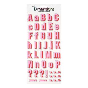Ribtex Dimensions Bold Pink Alphabet Stickers Bold Pink Alphabet 6 X 12 in